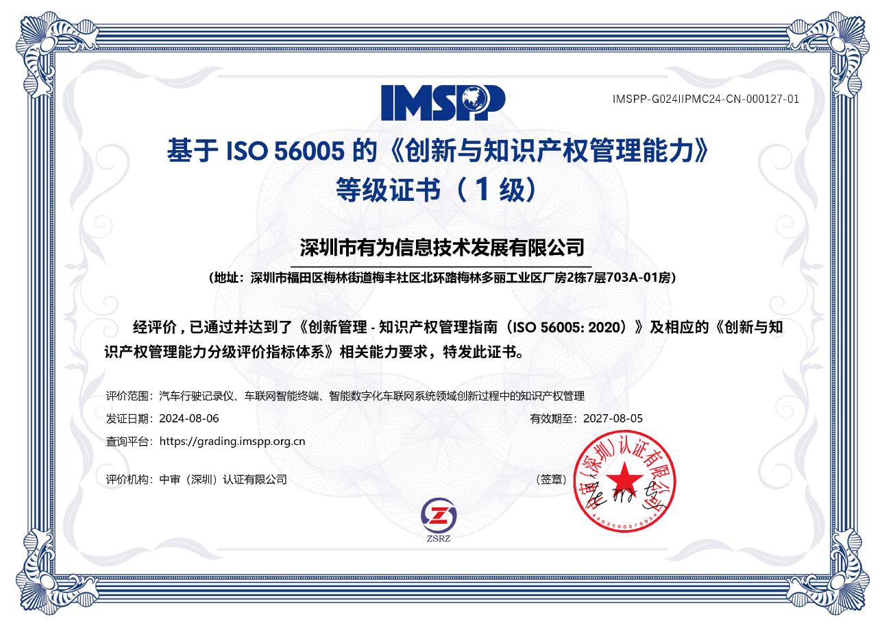 IS056005創新與知識產權管理能力等級證書(1級)